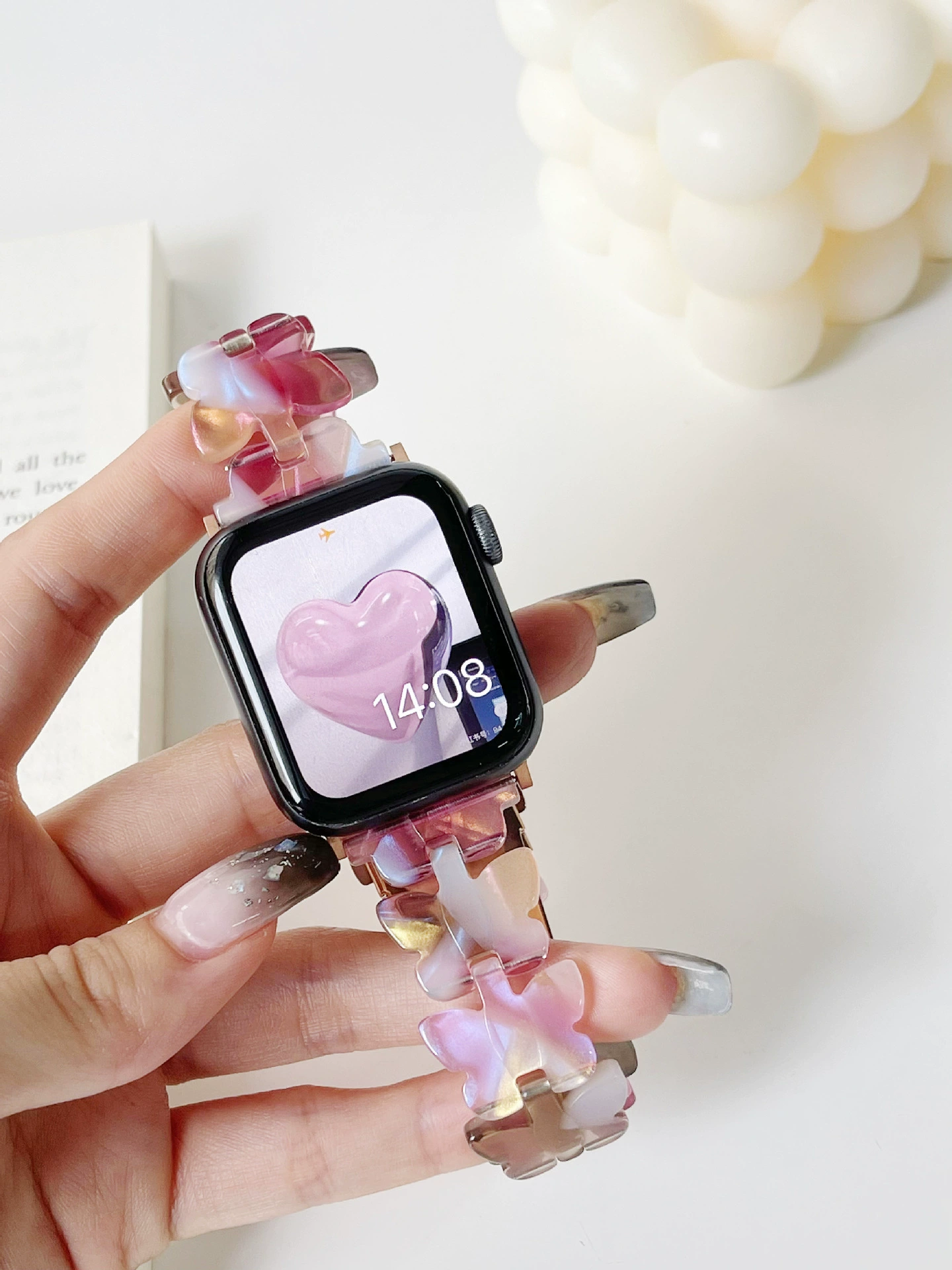 Ремешок для Apple Watch 7, бабочковый смоляный браслет, для 38/40/41 мм и 42/44/45 мм