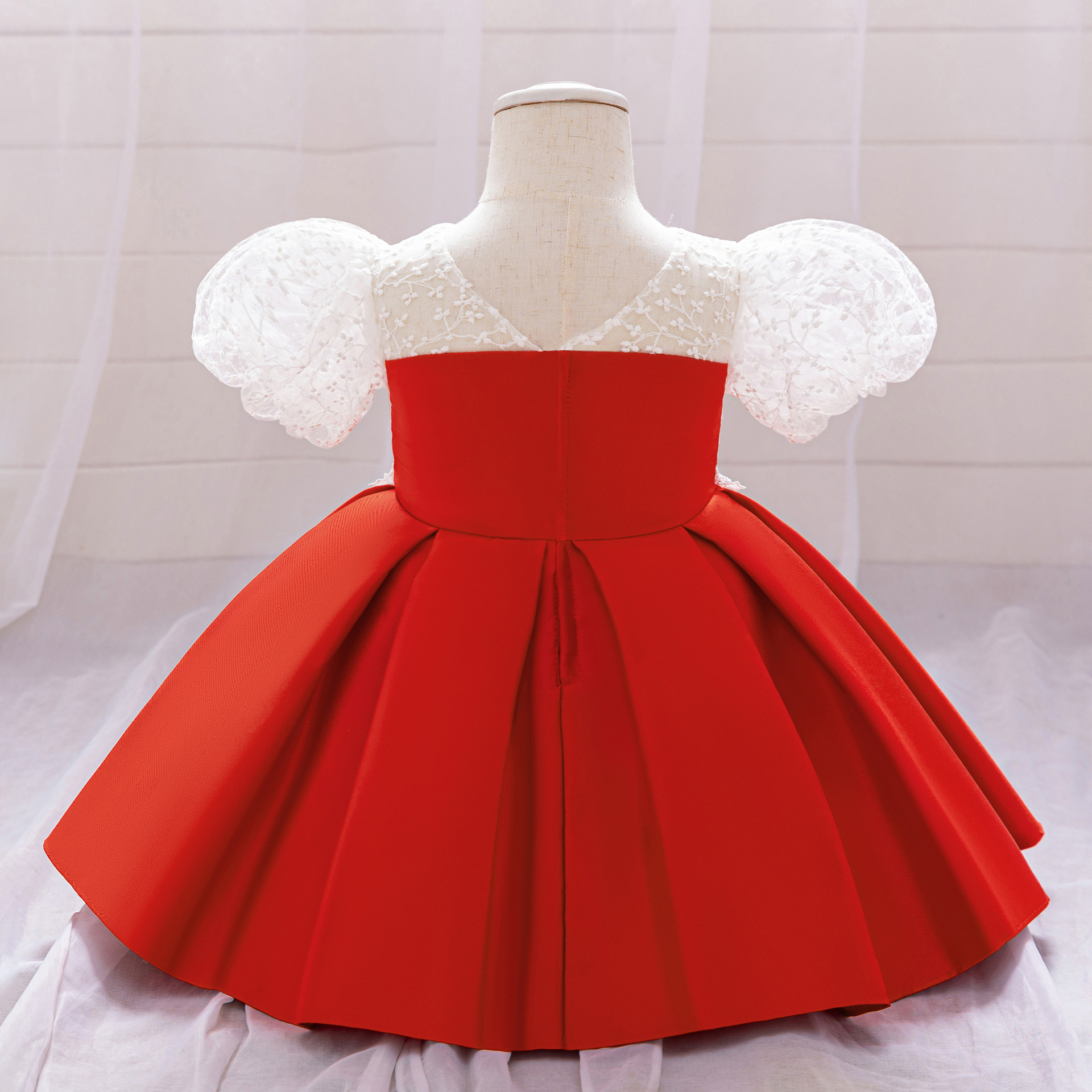 Nuevo vestido de princesa de niña transfronterizo vestido de satén bra vestido de aniversario