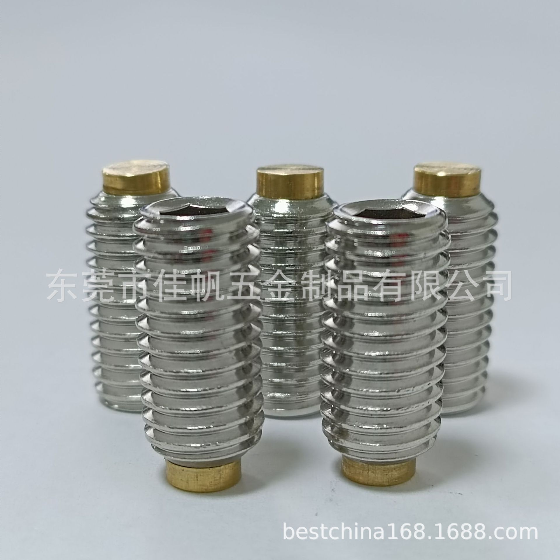 M8系列不锈钢铜端螺钉 铜头顶丝 镶铜内六角螺丝 304机米带铜柱
