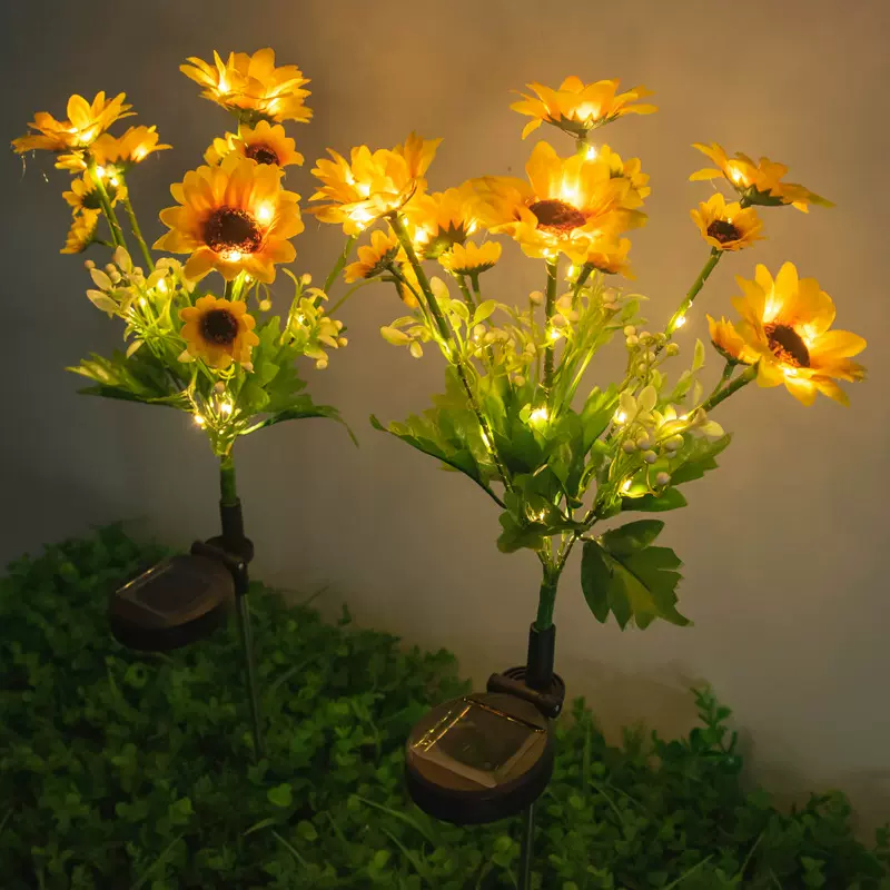 新款6头向日葵灯LED太阳能庭院灯户外花园草坪盆栽装饰氛围景观灯