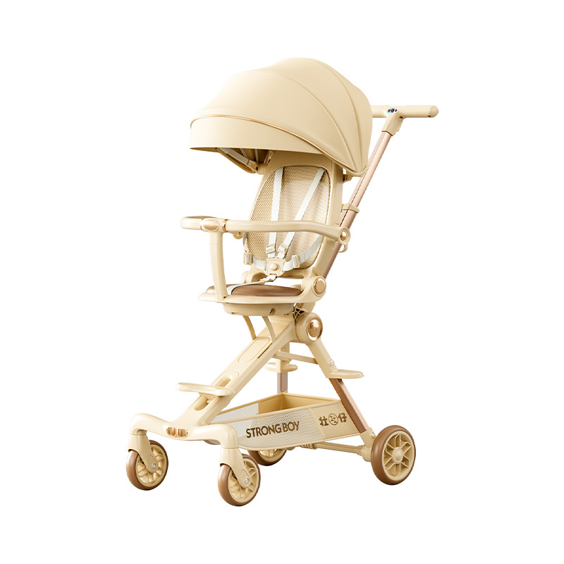 Carrito de bebé se puede sentar, se puede acostar medio, doble dirección de promoción ligera, plegable, paseo para bebés, carro de bolsillo para niños