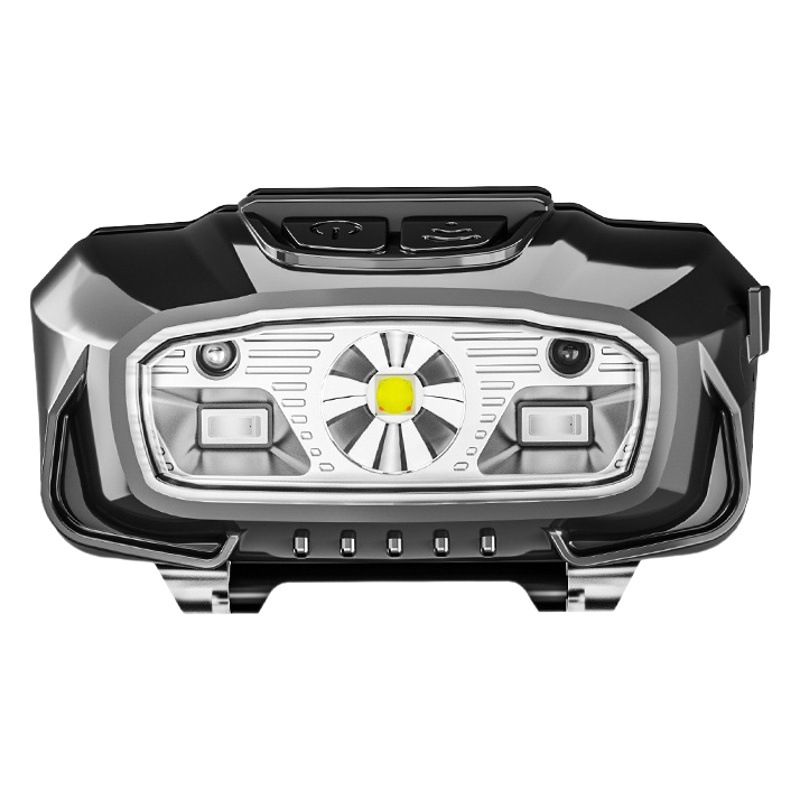 Nueva tecnología recubierta de plástico transfronteriza impermeable resistente a las caídas de tipo C carga rápida advertencia de funcionamiento al aire libre linterna de inducción inteligente