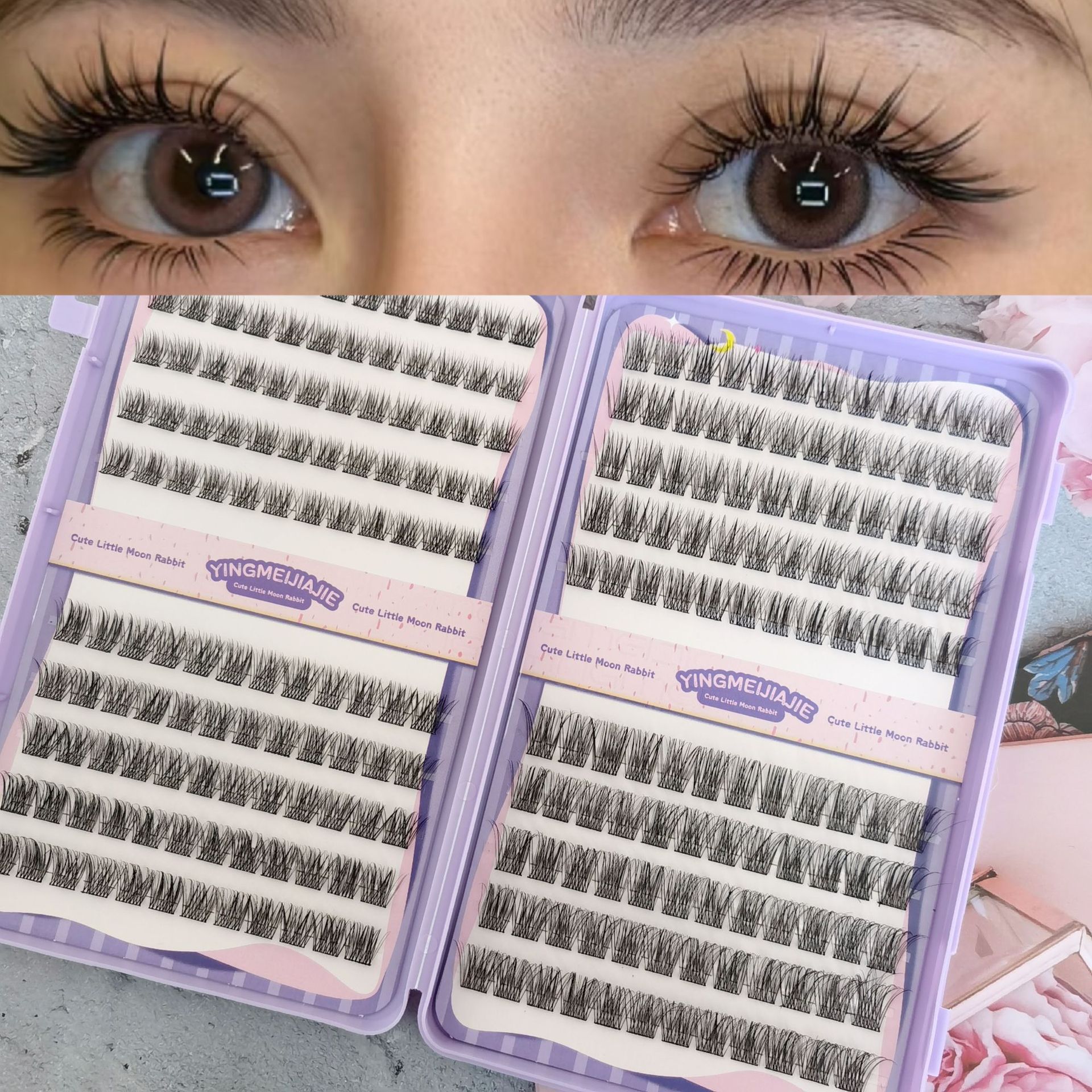 Transfronterizos pestañas falsas libras de pestañas libres de pecado de gran capacidad Amazon estilo de anime natural pestañas falsas pestañas falsas sin pegamento