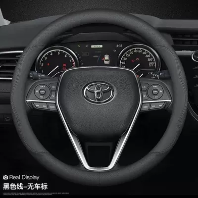 made of genuine leather, Steering wheel cover - fashion-black-without-car-logo-fashion-black-without-car-logo