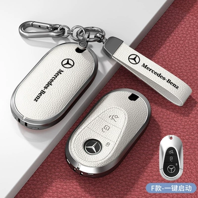 Without Car Logo Men's and, Car key bag - standard-f-type-one-button-start-white-zinc-alloy-shell-hardware-hand-strap
