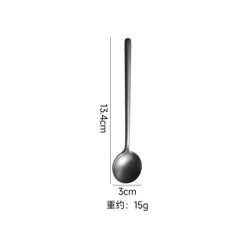 304 13cm 검정색 작은 원형 스푼