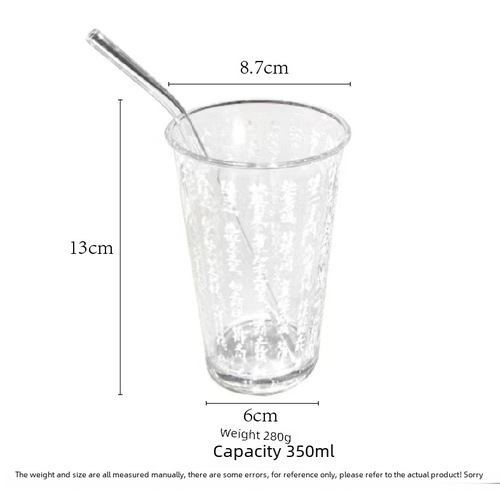 Modern Chinese style water cup calligraphy cup Orchid Pavilion Preface glass cup Instagram teacup national trend milk cup office cup