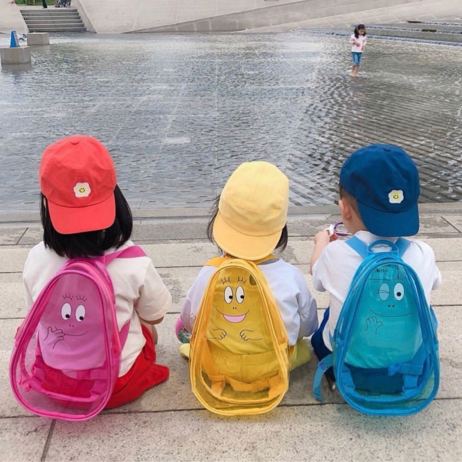 Barbapapa uşaq bel çantası, PVC su keçirməyən çimərlik çantası