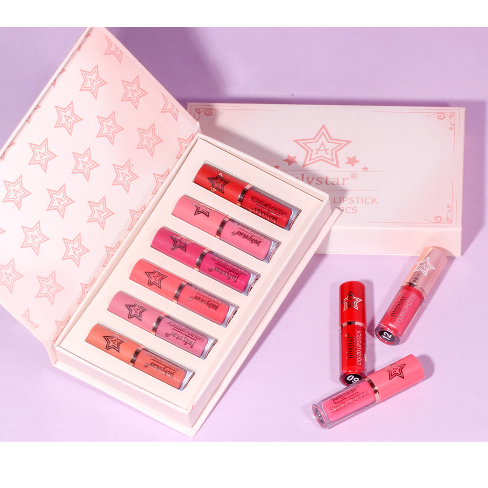 Cross-border makeup lip and cheek dual-use matte lip gloss set, natural, long-lasting, non-fading, non-stick to cups, matte lipstick wholesale undefined