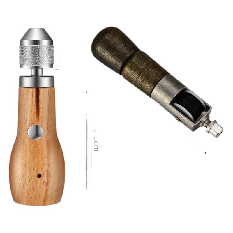 Nueva máquina de coser a mano de poder DIY artesanía de cuero curtido vegetal herramienta de costura punzón palo de corte de diamante máquina de coser a mano hilo