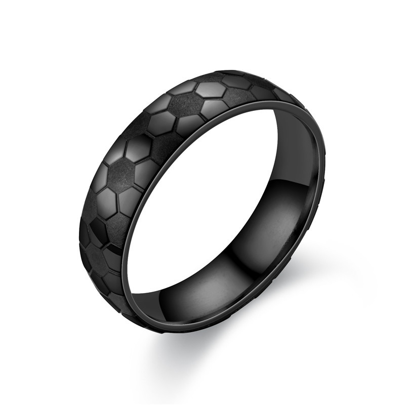 Fashion Football Pattern Stainless Steel Ring Wholesale Nihaojewelry display picture 3