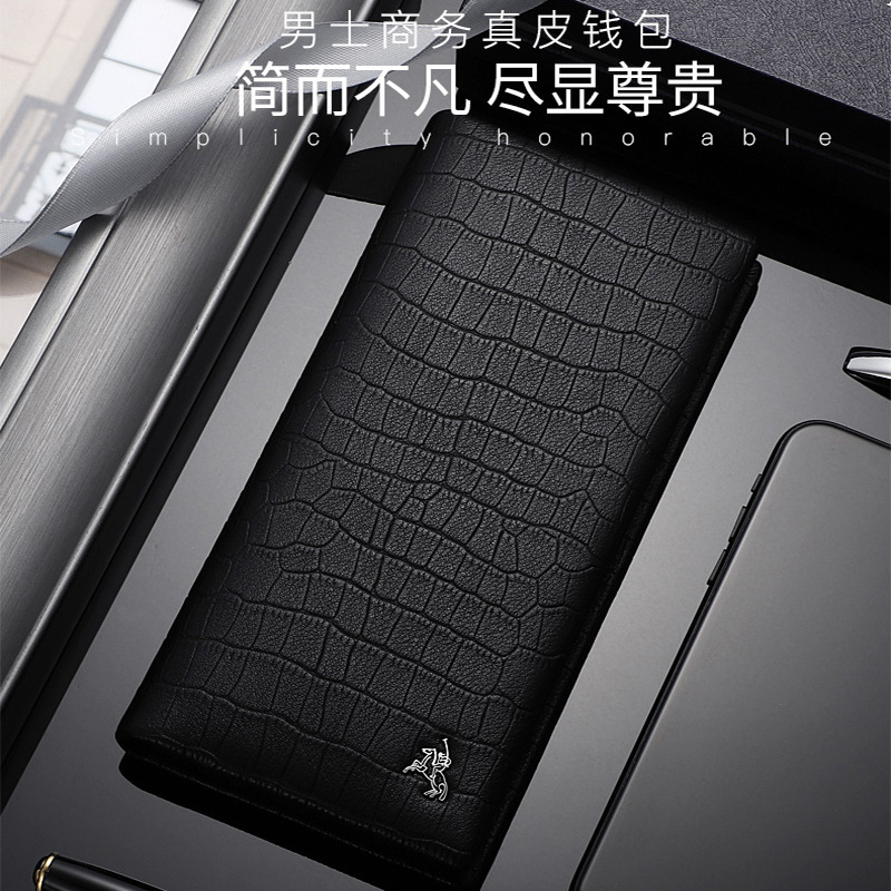Official Authentic Paul Meiside Wallet Men's Genuine Leather Long Soft Goatskin High-End Crocodile Pattern Wallet Clip Wholesale Official Authentic Paul Meiside Wallet Men's Genuine Leather Long Soft Goatskin High-End Crocodile Pattern Wallet Clip Wholesale