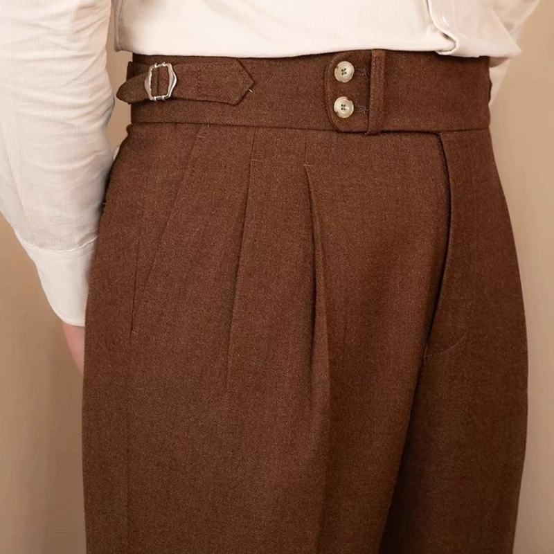 2024 осенне-зимние драпированные прямые брюки, мужские брюки в японском стиле ретро, ​​мужские свободные универсальные широкие повседневные длинные брюки