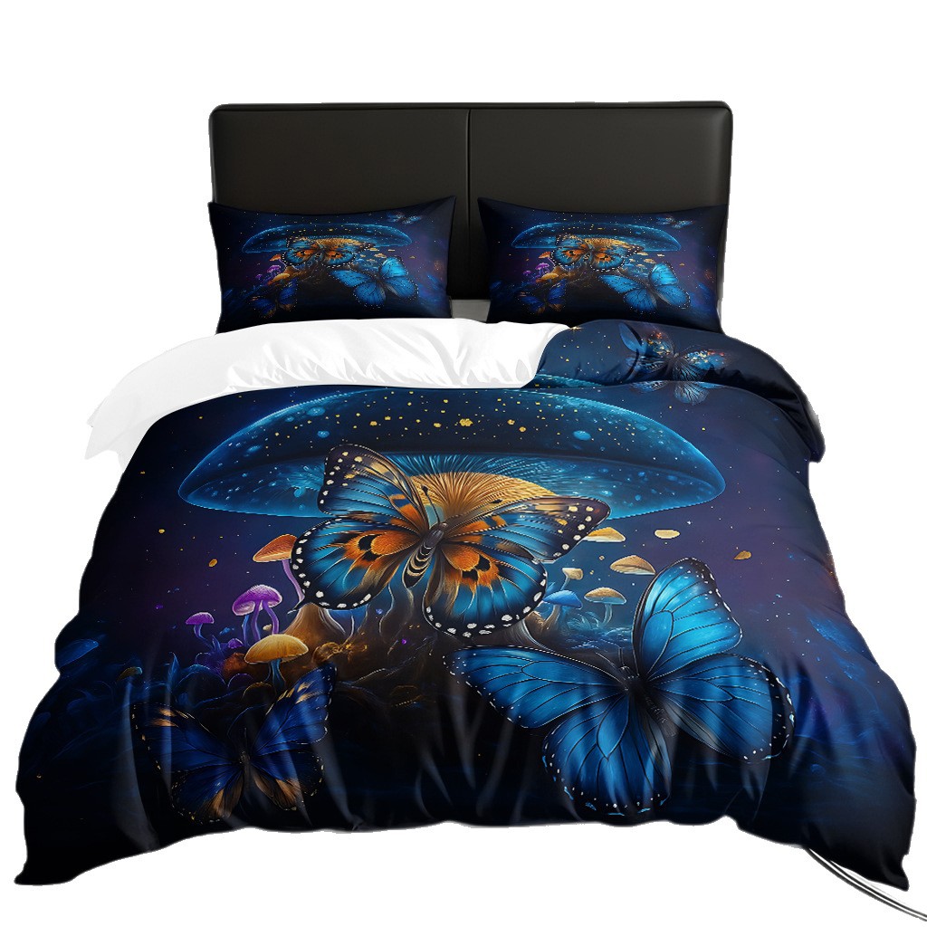 Su propia fábrica suministra directamente una variedad de colchas de impresión digital de mariposa. Comercio electrónico transfronterizo preferido para soportar el modo TEMU JIT.