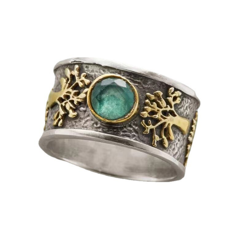 Creative Lucky Tree Light Green Vintage Ring