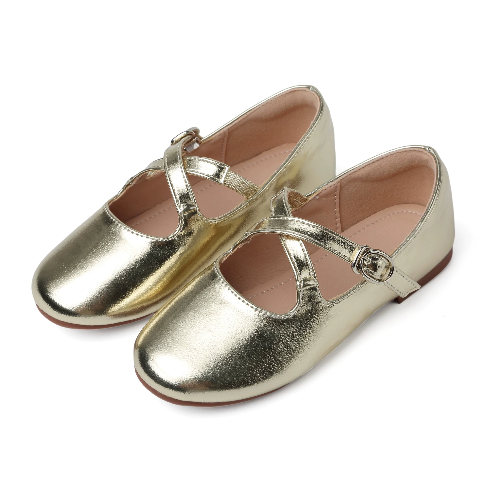 Новая модель девушки с круглой головой милая обувь принцессы маленькая девочка золотая мягкая подошва балетная танцевальная обувь для детей