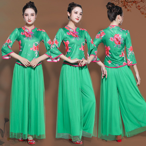 Chinese folk dance dress for women female Square dance clothing female ethnic style flower guang chang Wu costumes