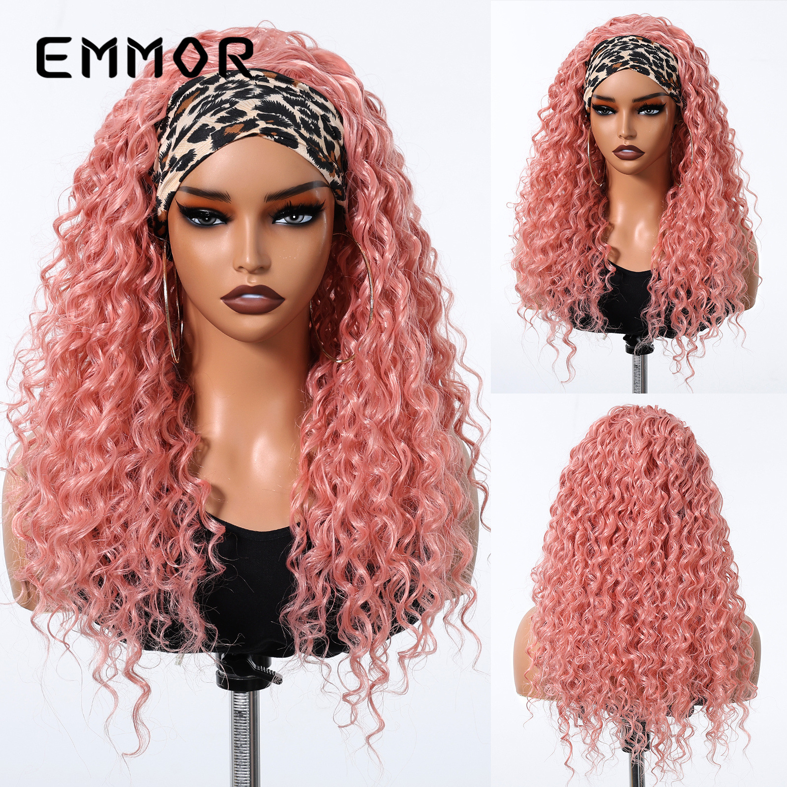 Peluca de estilo europeo y americano transfronterizo para mujer, cinta para el cabello gris, rizado latinoamericano, cabello largo y rizado, elegante, esponjoso y blanco, cubierta para el cabello completo, wigs