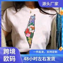 palestine t-shirts women comic Japanese tshirt female funny