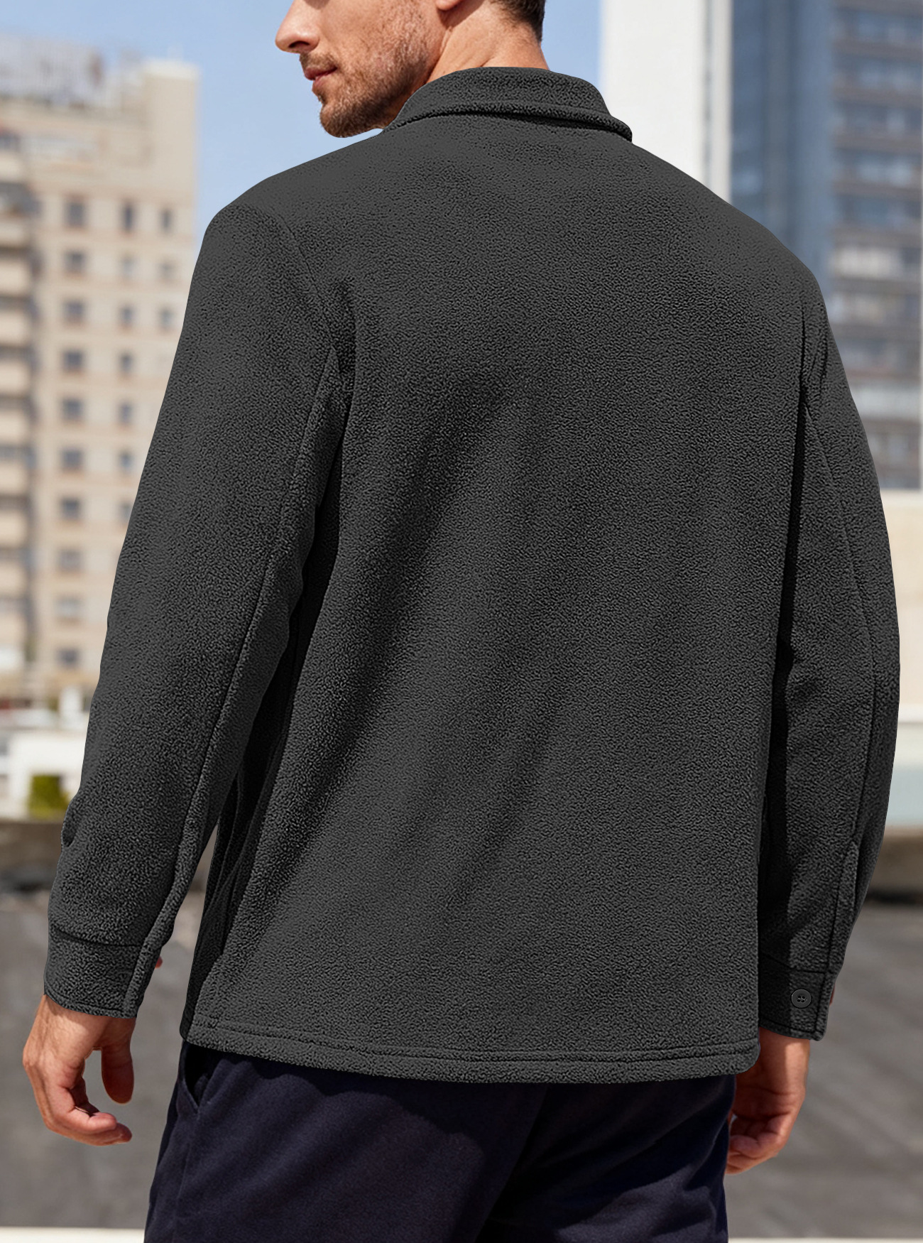 26 European And American Cross-border Heavyweight Men's Clothing, Fleece-lined Workwear, Long-sleeved Outdoor_voghion.com