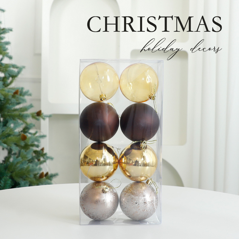 Navidad decoración bola de plástico fiestas colgantes bolas colgantes bolas clásicas barril galvanizadas bolas de Navidad al por mayor en stock