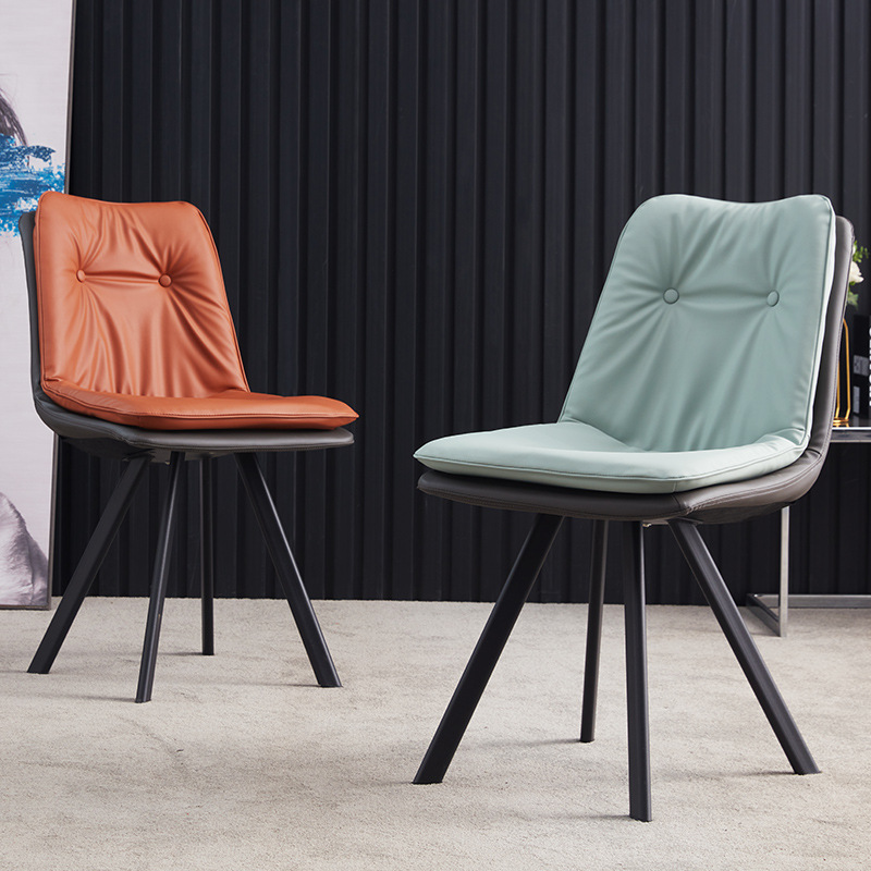 北歐輕奢雙層餐椅家用現代簡約餐凳子皮革靠背軟包椅子餐廳餐桌椅