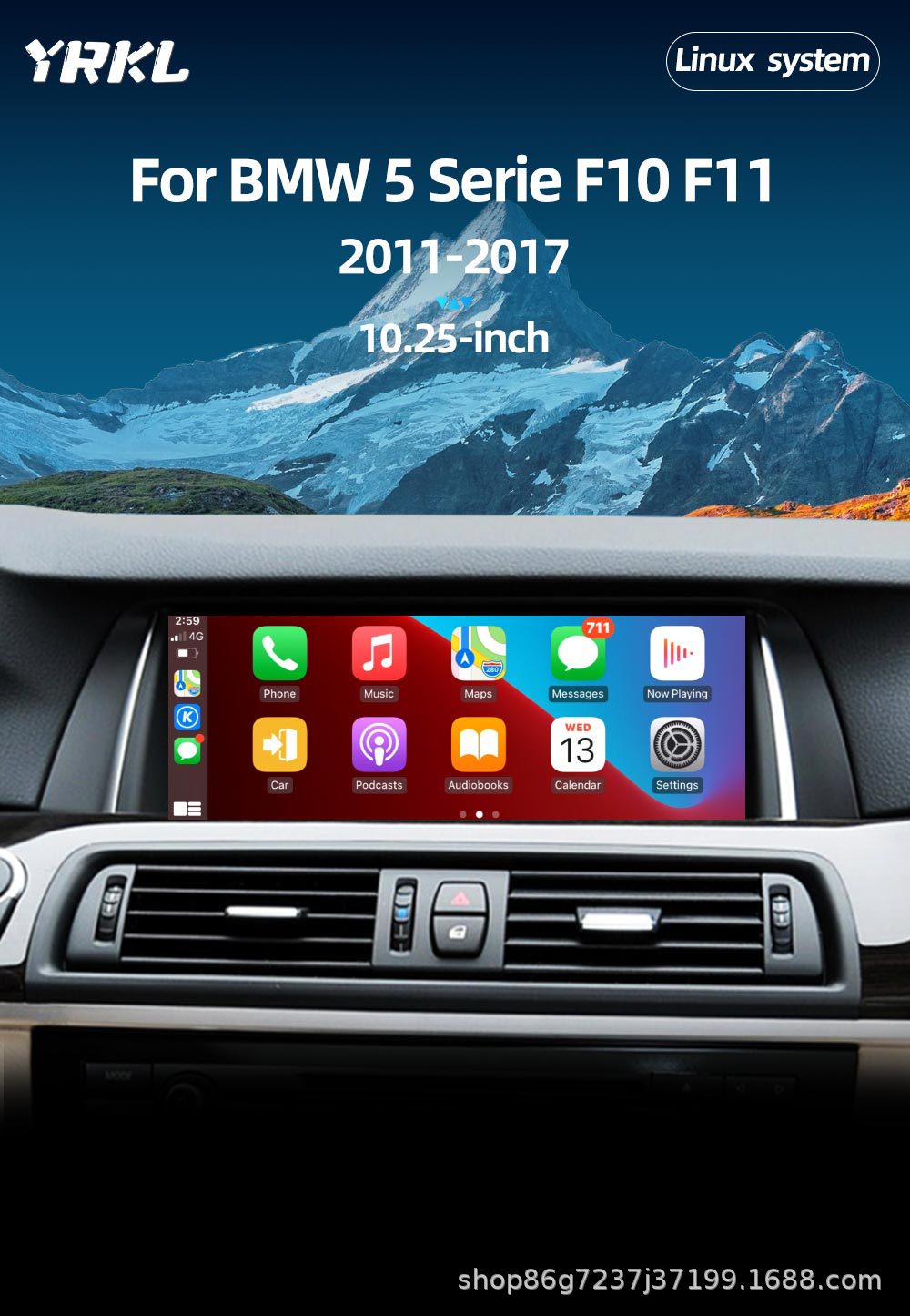 Suitable for Bmw 5 Series F10 10.25inch Car Navigation Central Control All-In-One Player Carplay Navigation