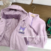 Jacket girl's, autumn demi-season set, fleece liner, hoody