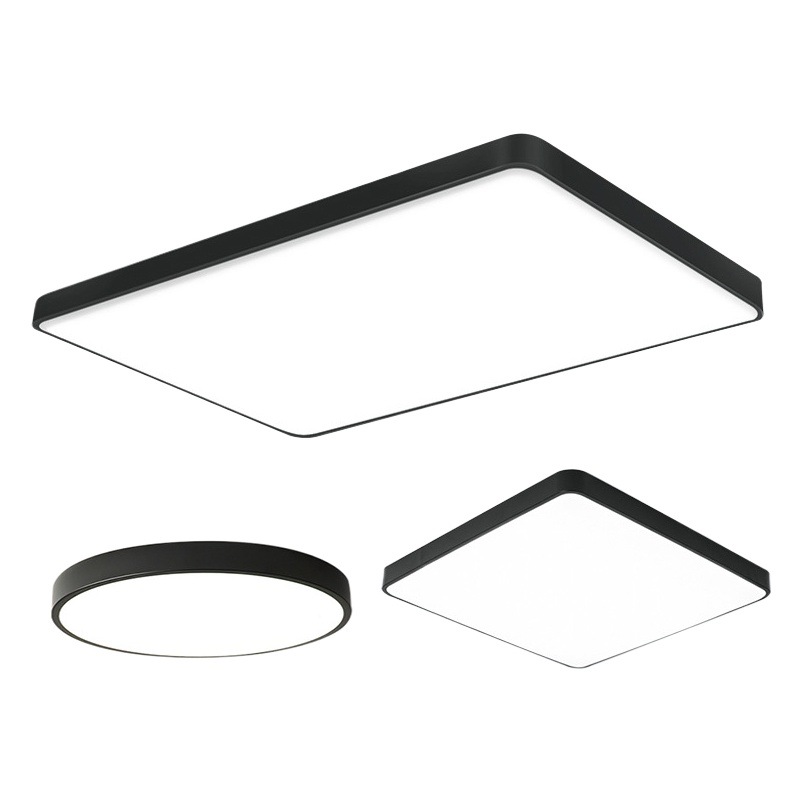 Lámpara de techo LED redonda para dormitorio, sala de estar, rectangular, para comedor, balcón, pasillo, protección ocular, espectro completo, regulable