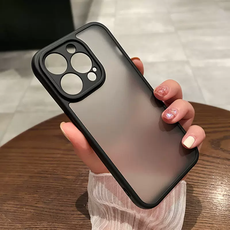 适用iphone15手机壳iphone14磨砂壳TPU+PC苹果13 pro max防摔壳
