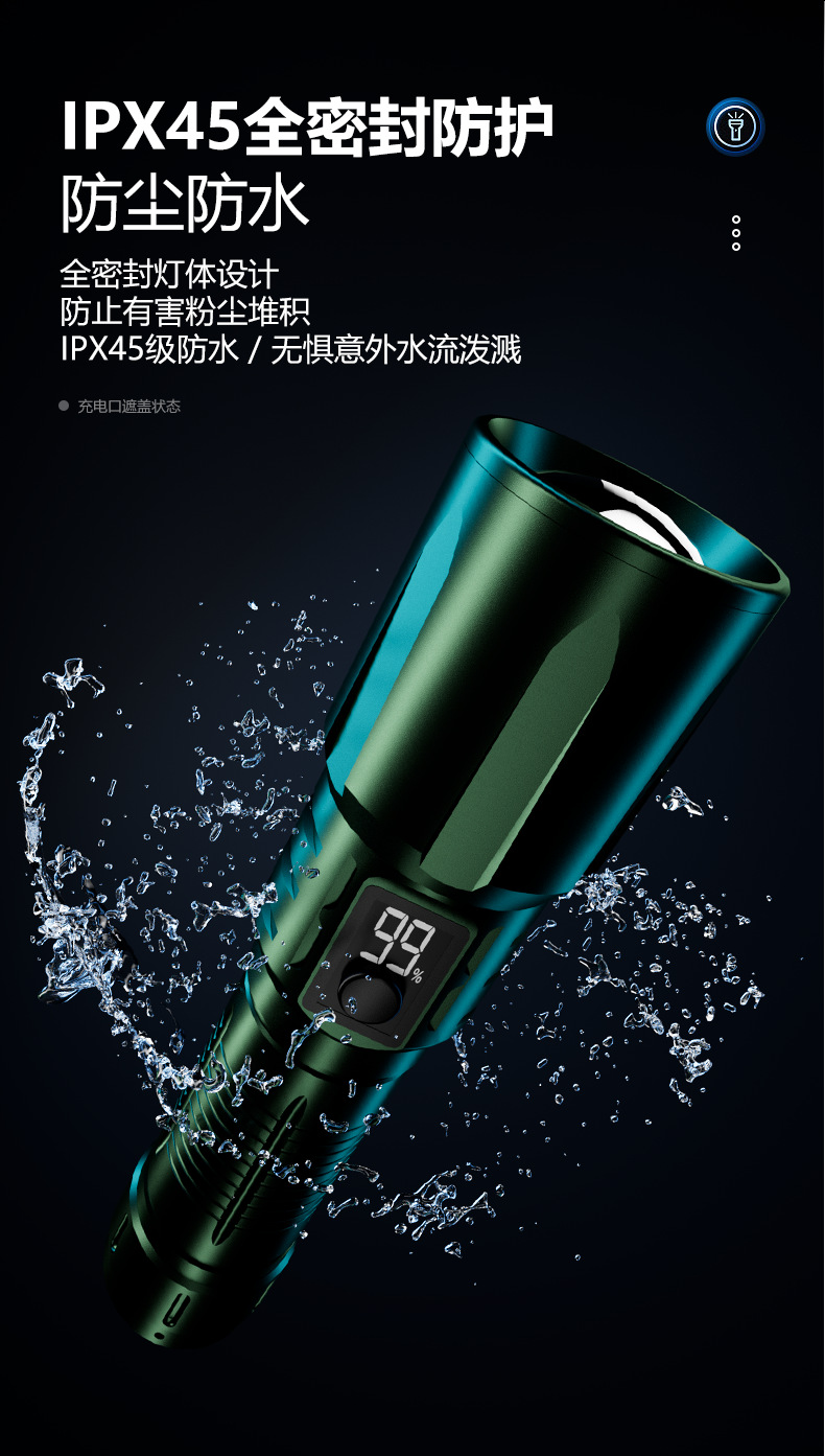 Strong Light Flashlight, White Laser, Rechargeable, Outdoor, Home Use, Portable Patrol, Ultra-Long Battery Life, White Rechargeable, Ultra-Bright