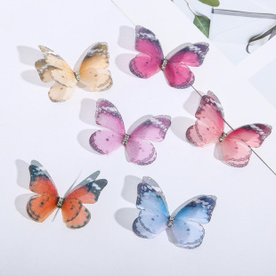 Mini fantasy color tulle butterfly Super fairy silk yarn butterfly antique diy accessories handmade jewelry material