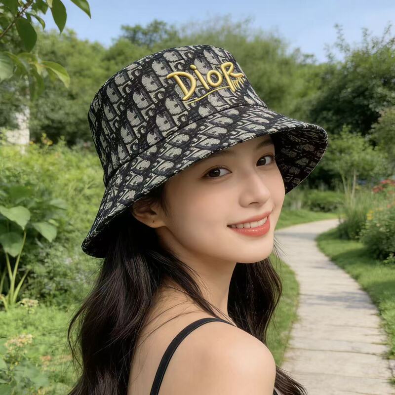 Dior vintage embroidered fisherman's hat, women's summer sun hat, versatile and flattering, makes the face look smaller, stylish hat for outings
