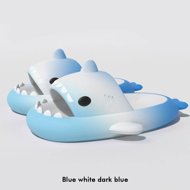 Platform Shark Slippers (Shark), summer funny slide, 4 cm platform, gradient colors