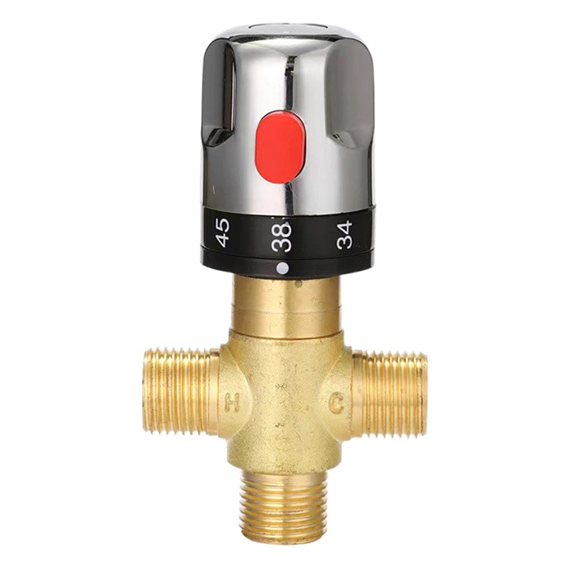 Válvula mezcladora de latón de temperatura constante para cocina y baño, control de temperatura fría/caliente, suministro transfronterizo image 1