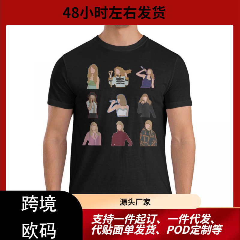 Men's Time T-Shirt Taylor Singer Swift Clothes Novelty Short Sleeve Round Neck T-Shirt 6XL T