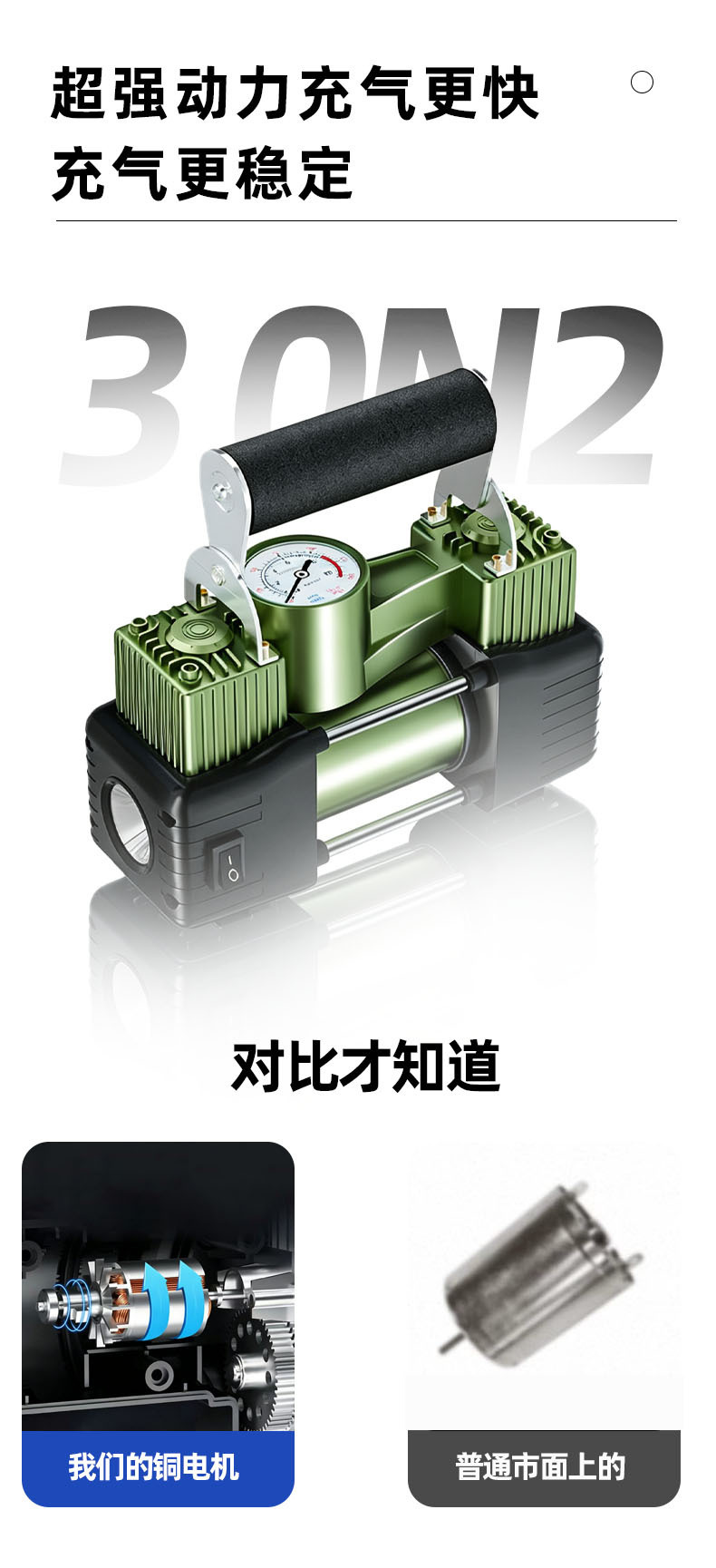 Car-mounted air pump 19-cylinder portable air pump wireless high-power car tire inflator factory direct sale