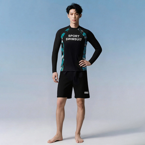 Men's long-sleeved diving suit, women's split slimming chest pad, jellyfish surfing suit, couples sunscreen hot spring swimming suit, new