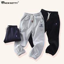 春季儿童新疆棉小毛圈卫裤韩版外穿收脚裤中大童宽松长裤童哈伦裤