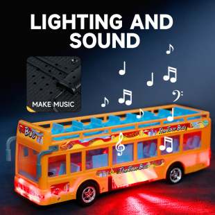 Cross-border new children's electric bus toys light music universal walking baby learn to climb the door can open wholesale