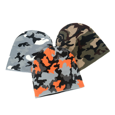 Foreign trade Wool cap Amazon Adidas Warm hat leisure time camouflage Jacquard weave Cap Beanie Caps