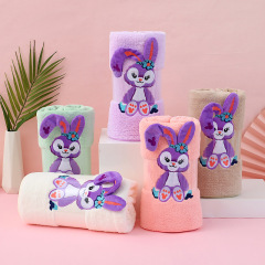 星黛露毛巾浴巾套裝精裝高密珊瑚絨繡花卡通家用沐浴男女通用浴巾