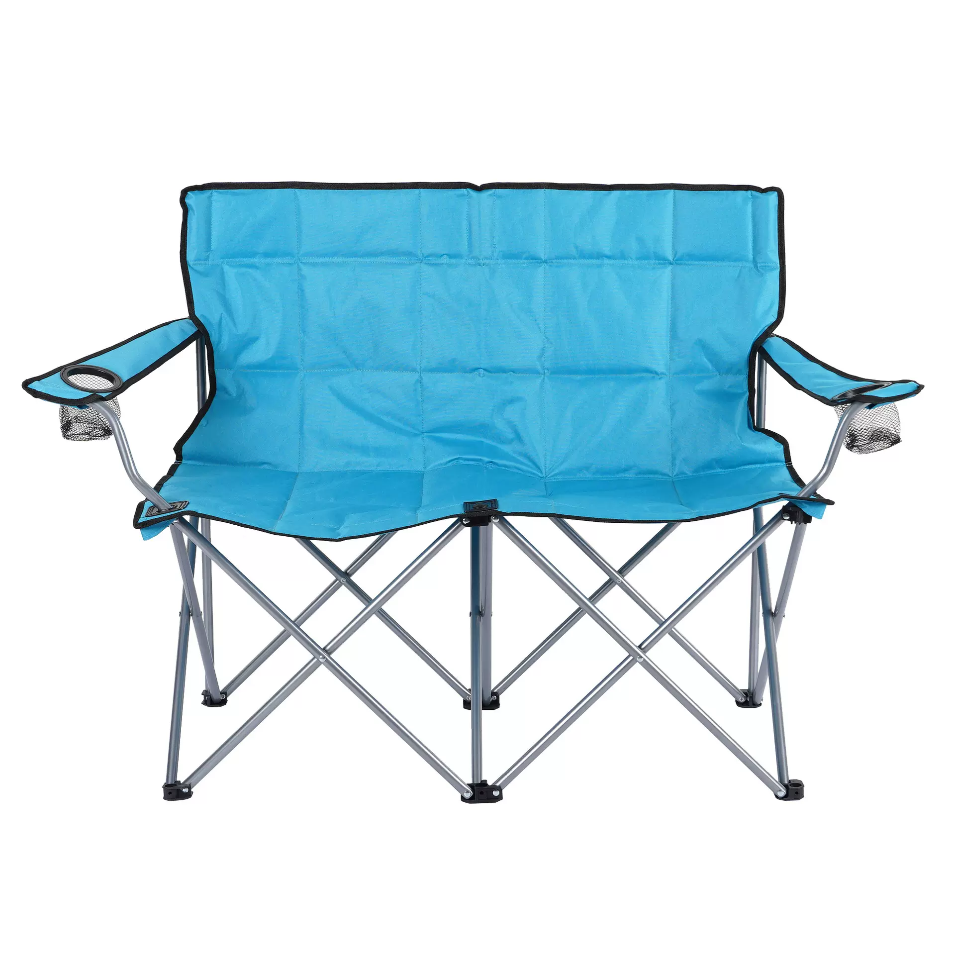 现代户外双人便携扶手椅露营野餐休闲垂钓椅简单休闲可折叠沙滩椅