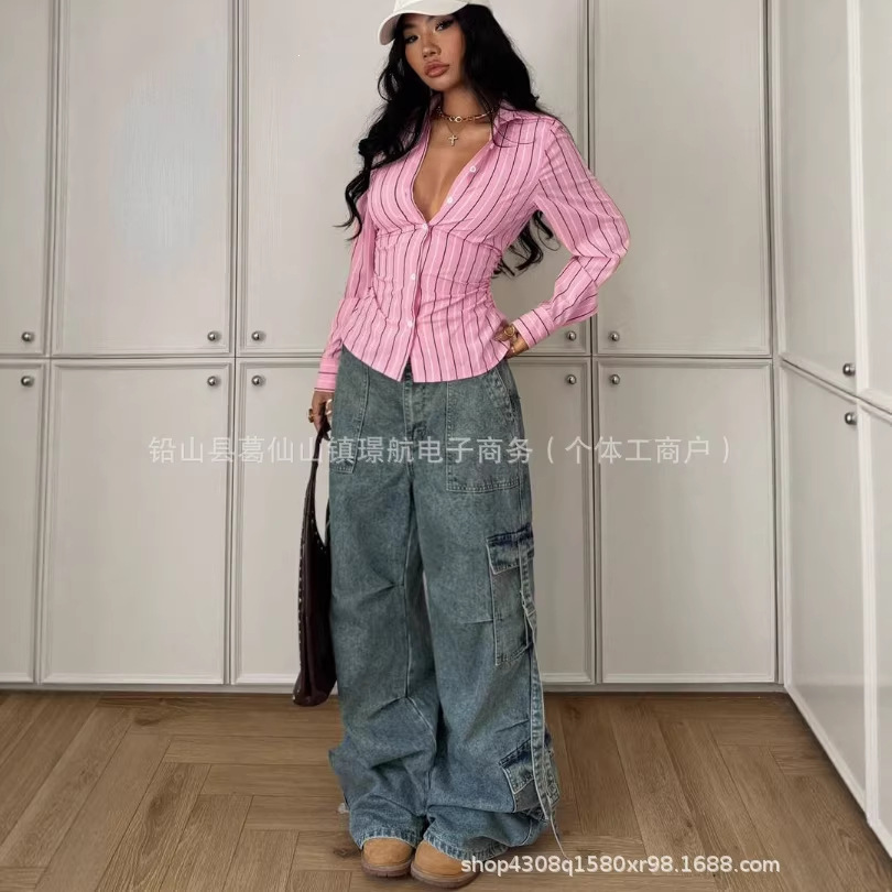 (Cross-border trading), retro shirt, long-sleeve, Amazon, American style, suitable for spring and autumn
