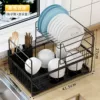 Premium black double-layer (water delivery plate + chopstick tube)