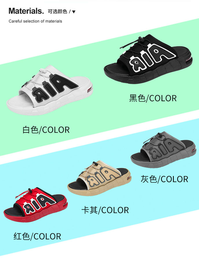 Dép lê đế dày chống trơn kiểu thể thao ngoài trời, form unisex size lớn — màu xám, màu đỏ, quần kaki, trắng chi tiết 5