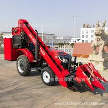 小型家用多缸拖拉机带动背负式玉米苞收割机可加二次扒皮茎穗兼收