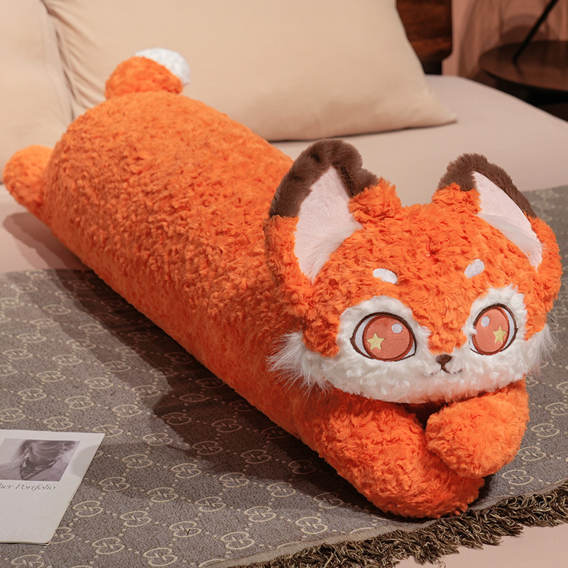 Caricaturas transfronterizas lindas rizos belleza gatos almohadas de tira largo Katch Devon gato rizos gato negro acostado lateral almohadas de piernas