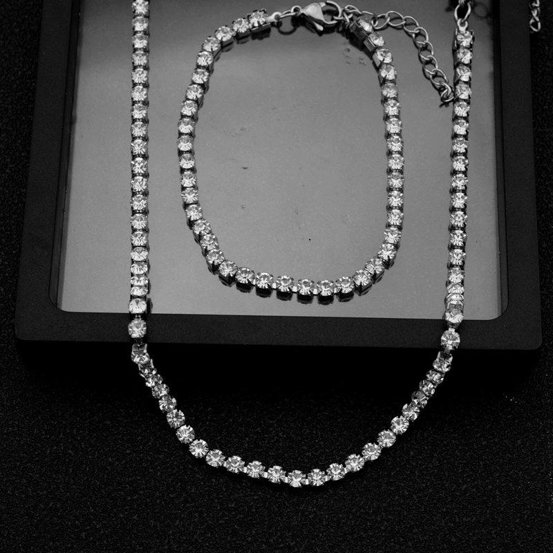 Tide, classic universal necklace and bracelet for men and women stainless steel