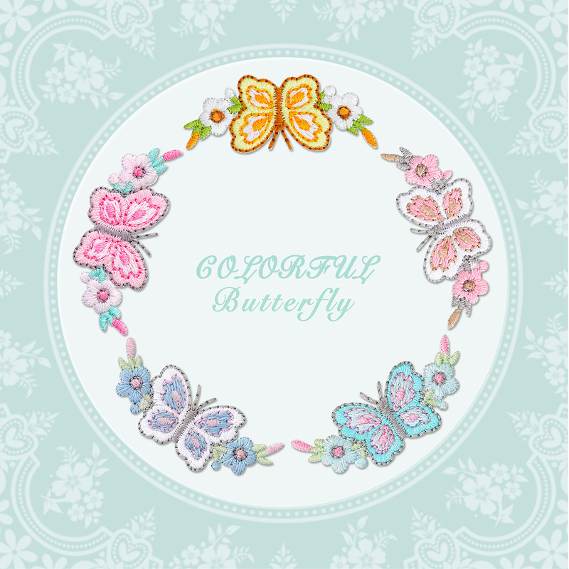 Manufacturer Sells Forest Flower Butterfly Embroider Cloth Stickers Small Converse Bags and Shoes Decoration DIY Manufacturer Wholesale